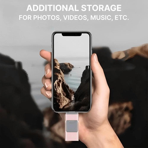32GB USB Flash Drive with Multi-Connector for iPhone, Android, PC