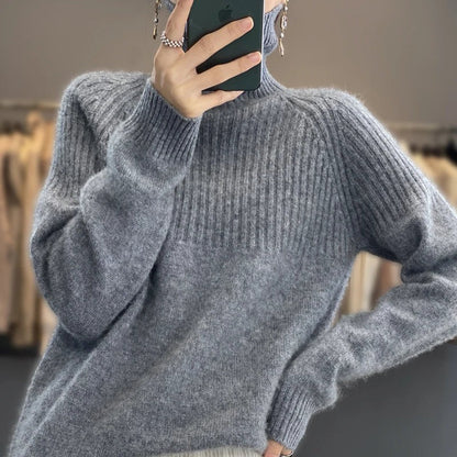 Soft Cashmere Knit Pullover Jumper for Women - Turtleneck Sweater in 11 Colors