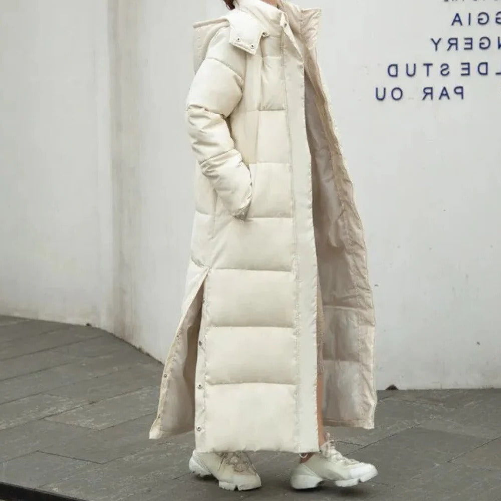 Women's Longline Padded Puffer Jacket, Warm Quilted Winter Coat, M-3XL