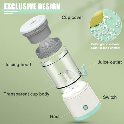 Portable Juicer with USB Charging – Rechargeable Blender for Smoothies and Fresh Juice, Travel-Friendly Cup for Gym