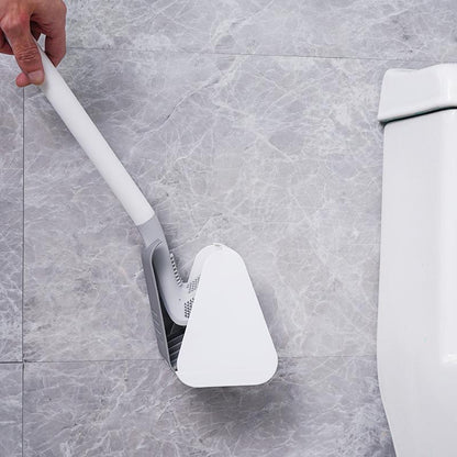 Space-Saving Toilet Brush with Effortless Reach and Dry Holder