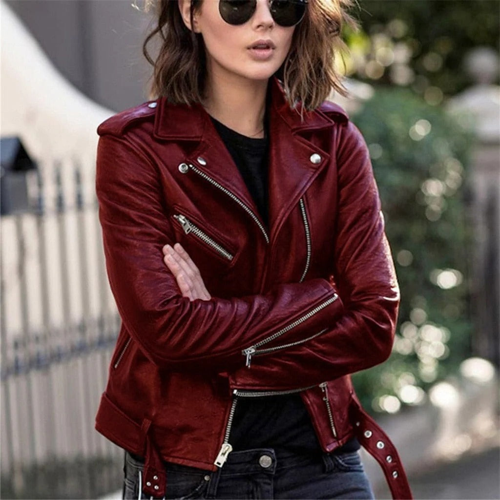 Stylish Biker Jacket in Premium Full-Grain Leather