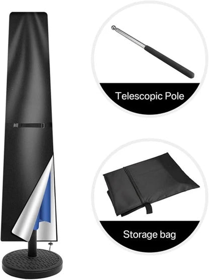 Outdoor Cantilever Umbrella Cover with Zipper and Telescopic Rod