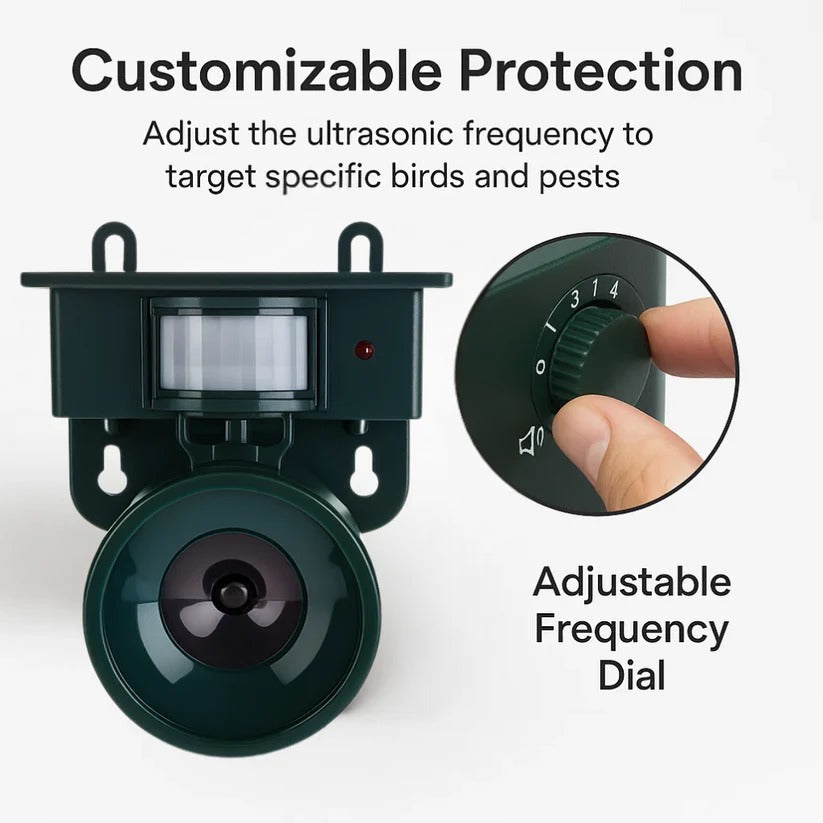 Eco-Friendly Bird Deterrent with Motion Activation and Sound Alert