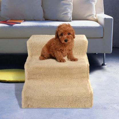 Elevated Pet Steps with Soft Washable Cover for Small Dogs