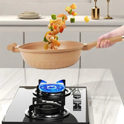 Versatile Nonstick Cooking Wok with Pressure-Sealed Lid