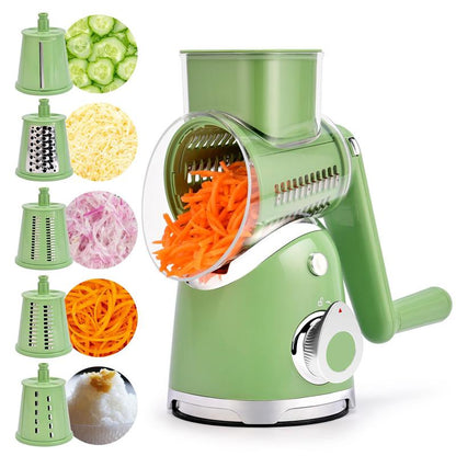 Versatile Kitchen Grater with 5 Easy-Swap Blades and Suction Base