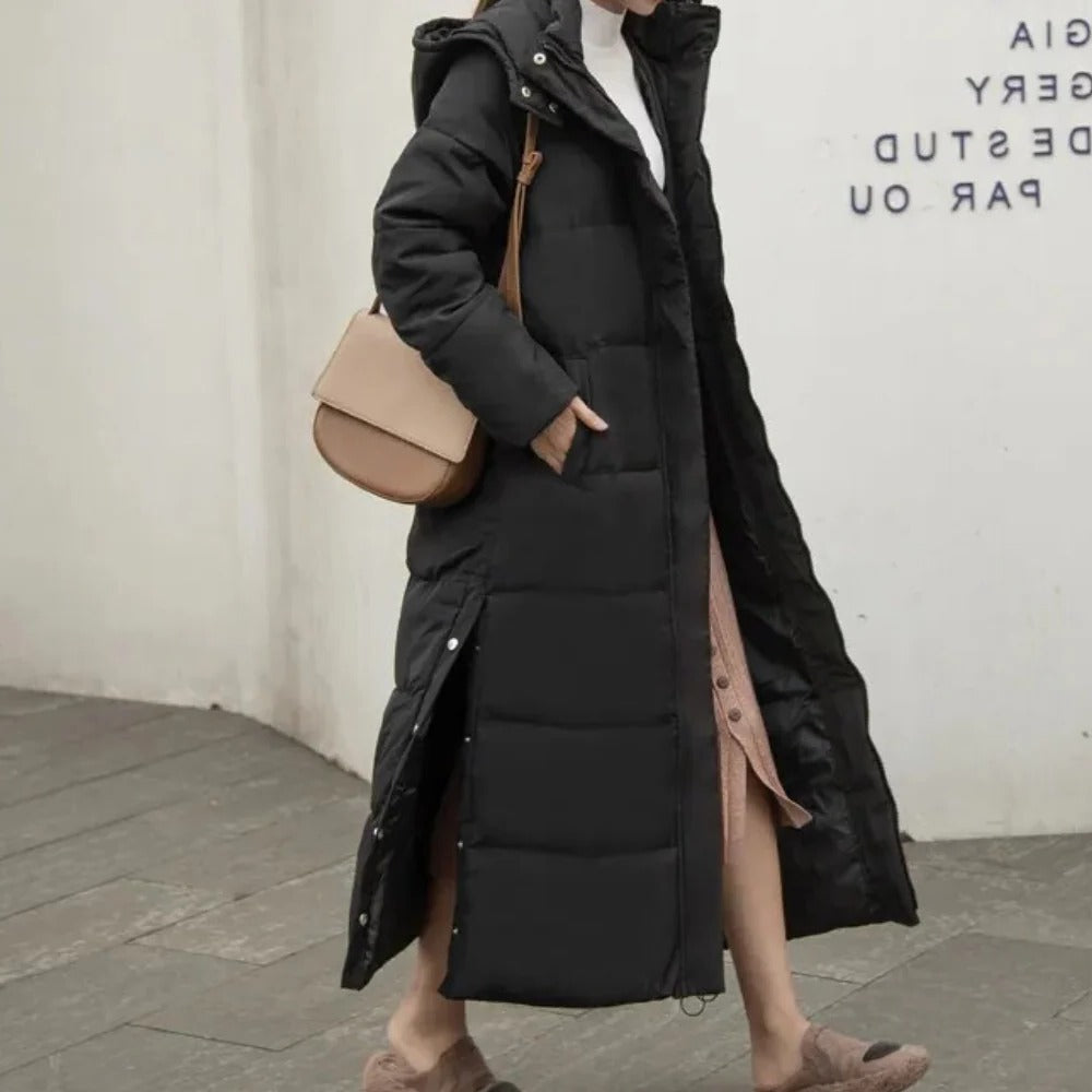 Women's Longline Padded Puffer Jacket, Warm Quilted Winter Coat, M-3XL