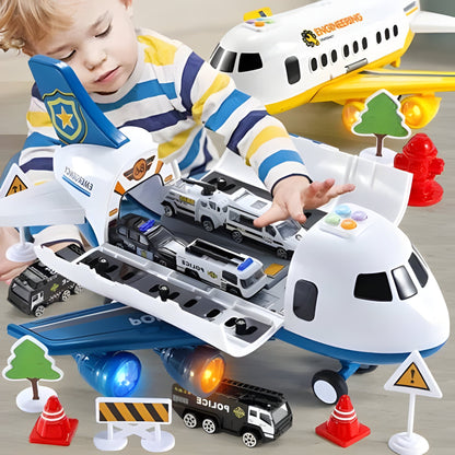 Sky Adventure Playset with Friction-Driven Aircraft and Sound Effects, 20 Pieces