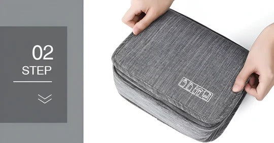 Travel-Friendly Hanging Organizer for Men's Toiletries