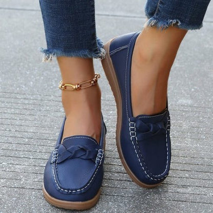 Slip-On Loafers for Women in Soft Leather – Non-Slip Walking Shoes, Size 4-10