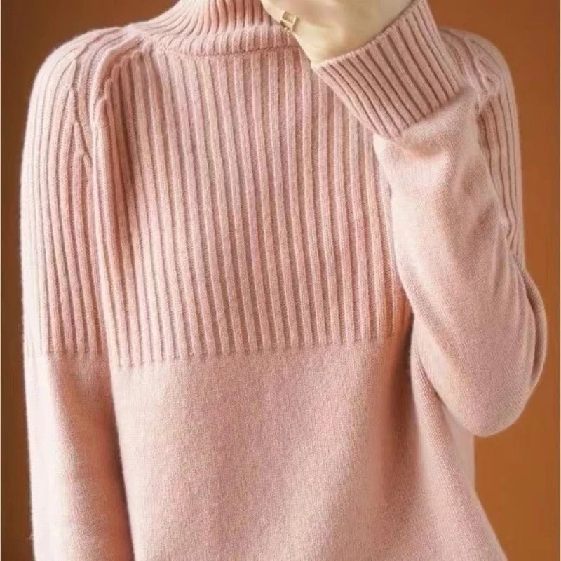 Soft Cashmere Knit Pullover Jumper for Women - Turtleneck Sweater in 11 Colors