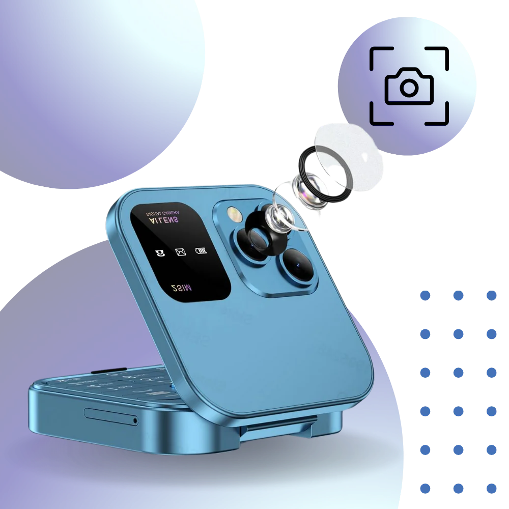 Compact Flip Phone with Dual SIM and Camera Functionality