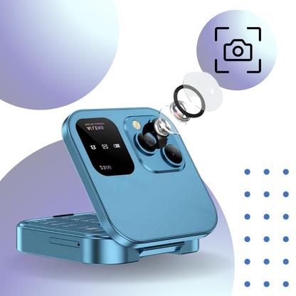 Compact Flip Phone with Dual SIM and Camera Functionality