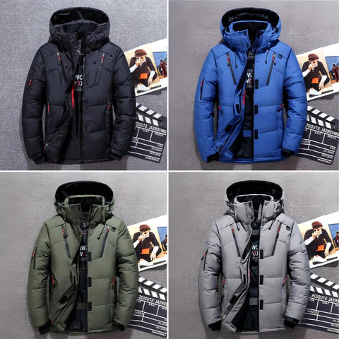 Water-Resistant Winter Coat with Adjustable Hood and Secure Pockets