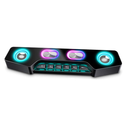 Bluetooth 5.1 Gaming Speaker Set with Wireless RGB Lights and Multiple Inputs