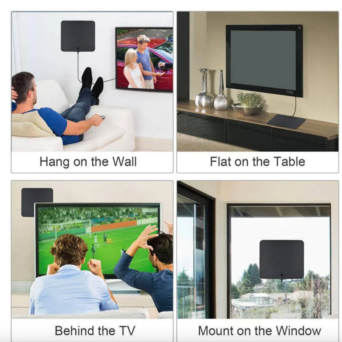 UltraClear 300-Mile Indoor HDTV Antenna with Enhanced Signal Boost