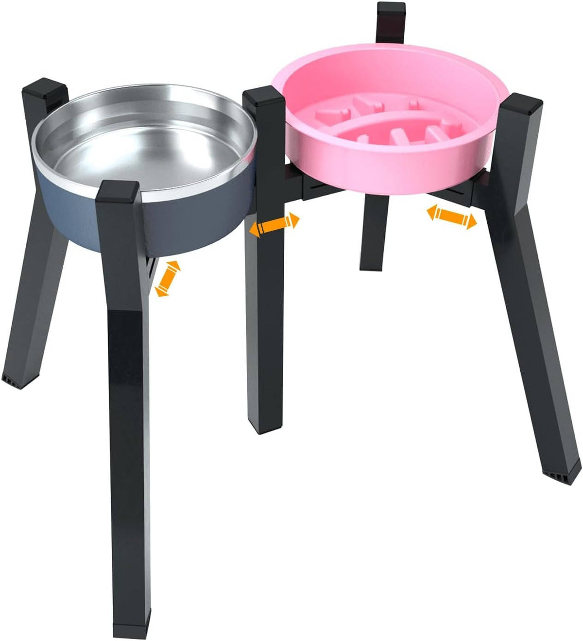 Adjustable Elevated Pet Feeding Stand with Foldable Frame