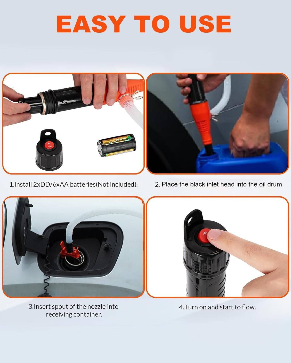 Portable Liquid Transfer Pump with Long Reach and Versatile Use