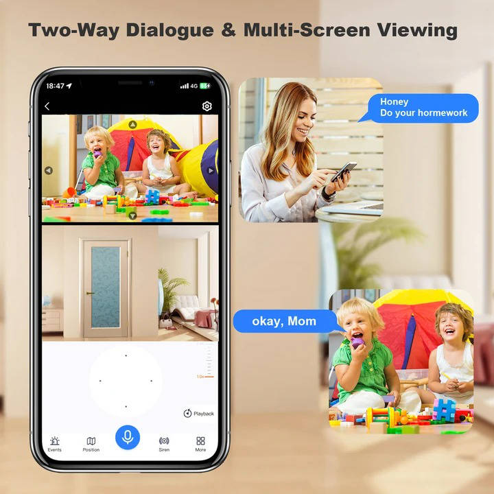 SmartWatch Guardian: Dual Lens Wireless Security Camera