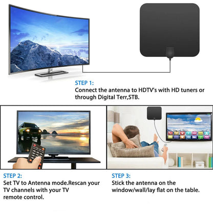 UltraClear 300-Mile Indoor HDTV Antenna with Enhanced Signal Boost
