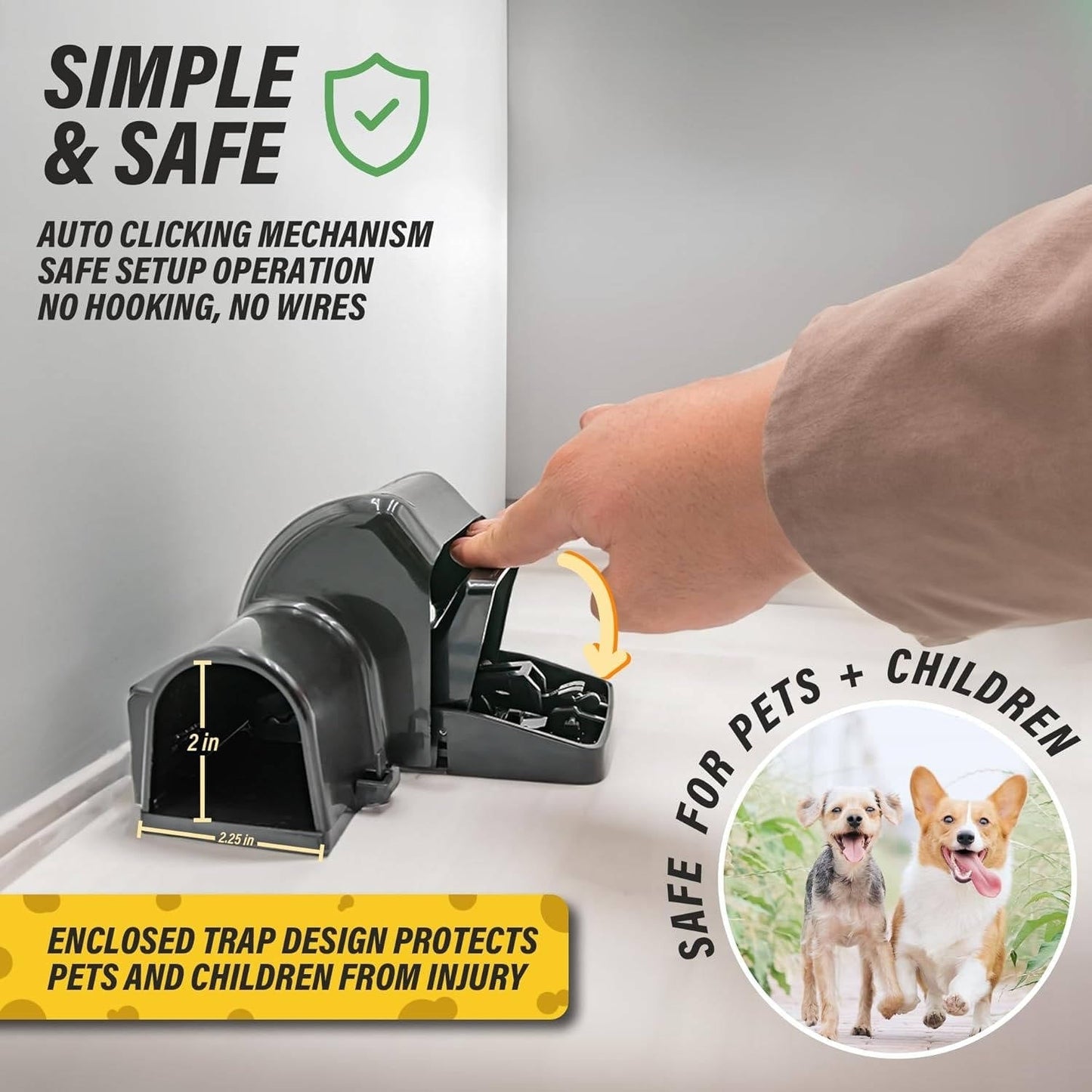 2-Pack Safe Rodent Traps for Indoor and Outdoor Use
