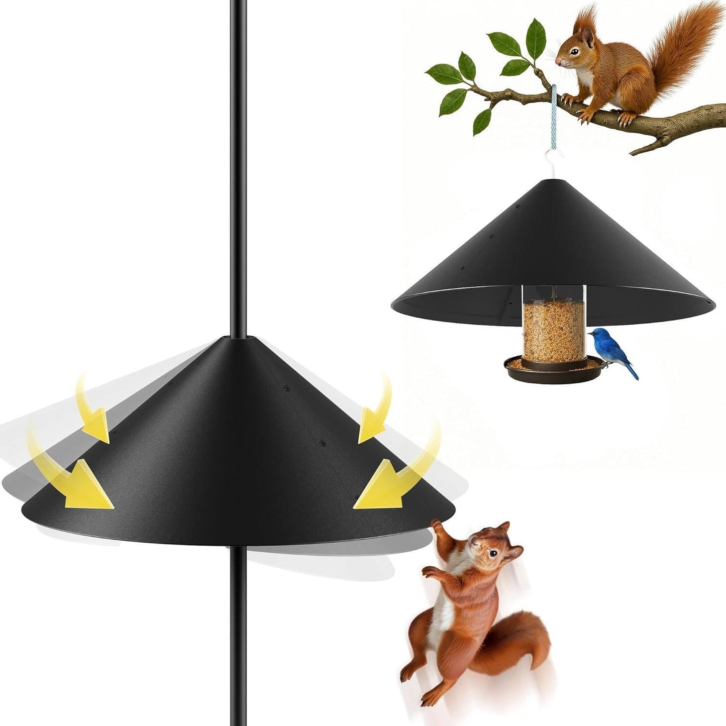 19-Inch Steel Squirrel Guard for Bird Feeders
