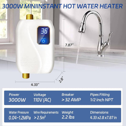 Instant Hot Water Solution: 3000W Electric Water Heater