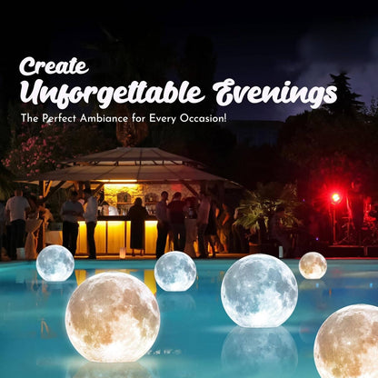 Lunar Glow Floating Solar Pool Orbs – 14" Inflatable Lights