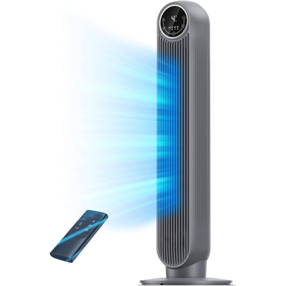 Quiet Bladeless Tower Fan with 8 Speeds and 90-Degree Oscillation
