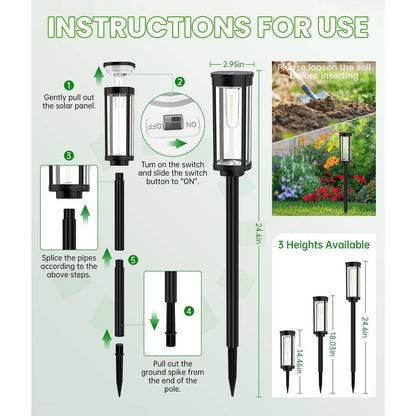 Automatic Outdoor Solar Path Lights for Elegant Garden Illumination