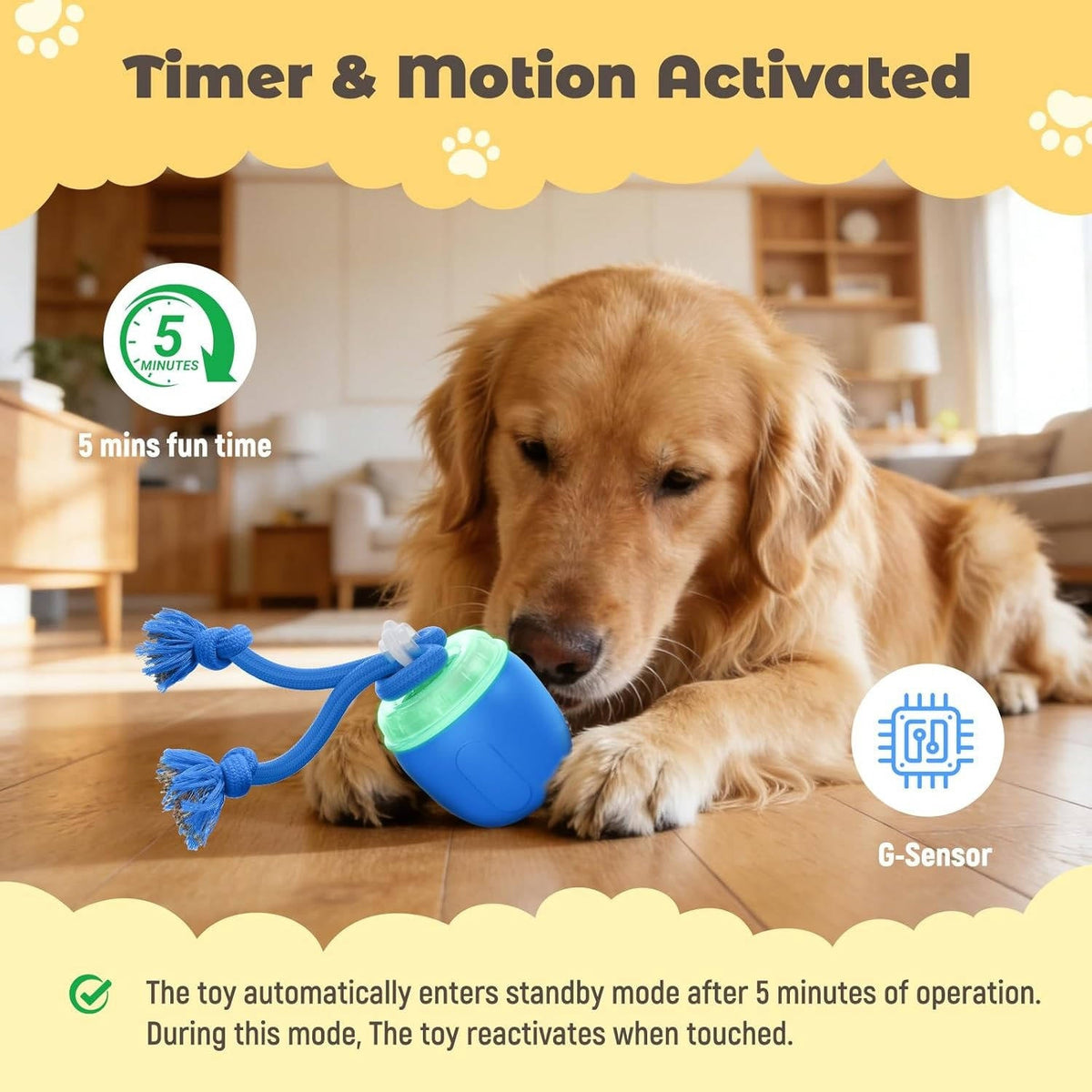 Self-Moving Play Ball for Active Medium and Large Dogs