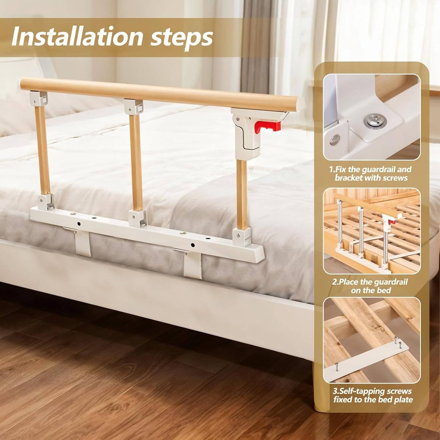 Adjustable Senior Bed Safety Barrier for Peaceful Sleep