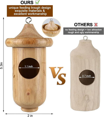 Outdoor Bird Haven 3-Pack with Integrated Feeder for Hummingbirds