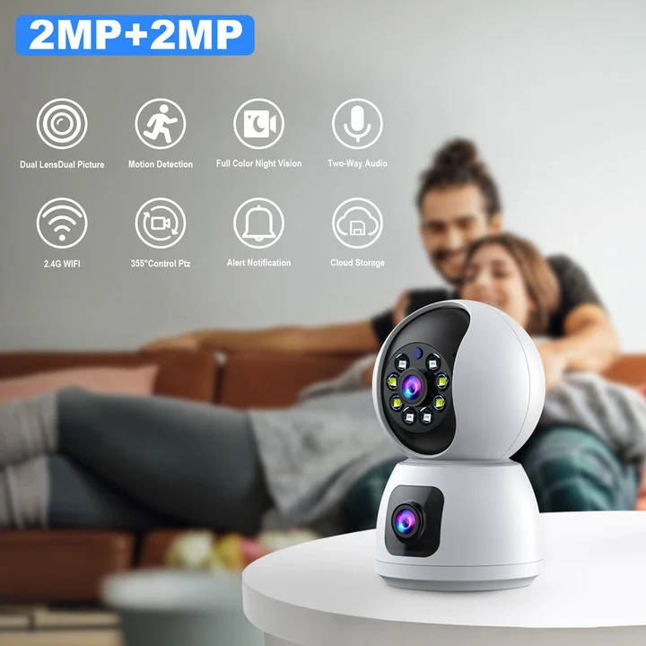 SmartWatch Guardian: Dual Lens Wireless Security Camera