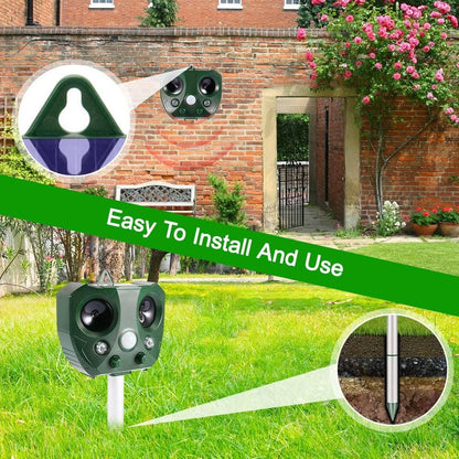Ultrasonic Pest Repeller with Dual Speakers and LED Flash, 30ft Range