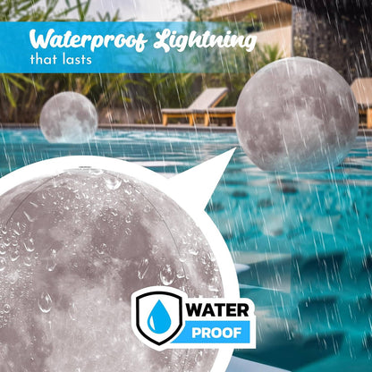 Lunar Glow Floating Solar Pool Orbs – 14" Inflatable Lights