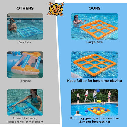 Exciting Floating Game Board for Pool Fun - Giant Tic Tac Toe