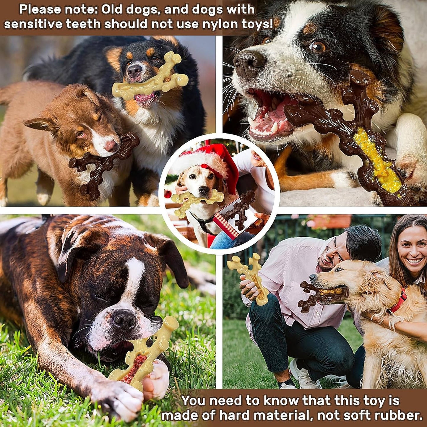 Dual Pack of Tough Dog Chew Toys for Heavy Chewers - Perfect for Medium to Large Breeds