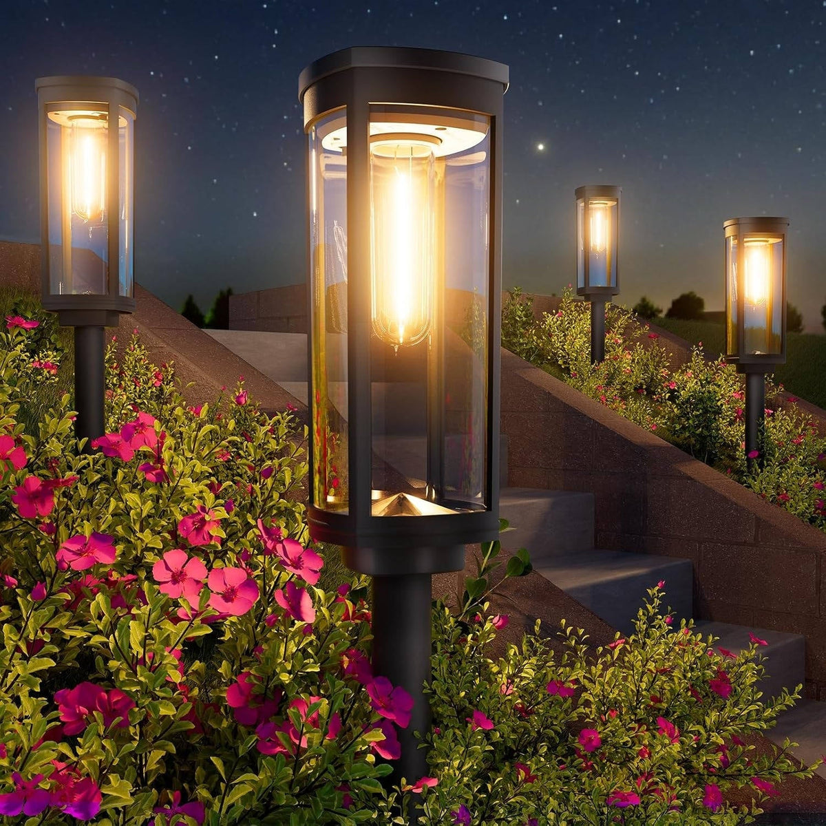 Automatic Outdoor Solar Path Lights for Elegant Garden Illumination