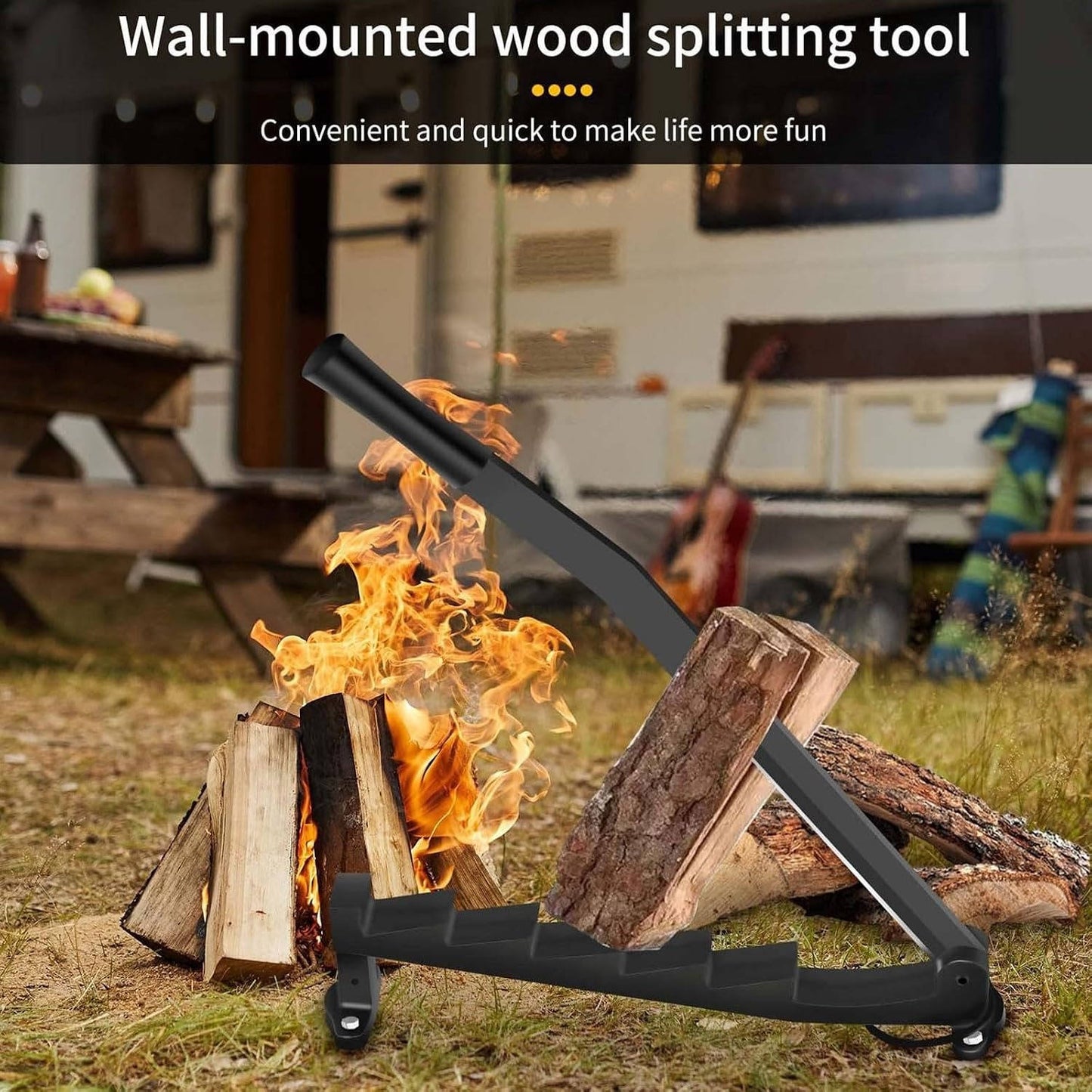 Wall-Mounted Kindling Splitter - Efficient Firewood Preparation Tool