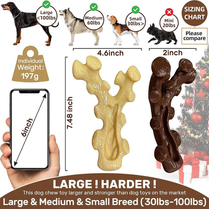 Dual Pack of Tough Dog Chew Toys for Heavy Chewers - Perfect for Medium to Large Breeds