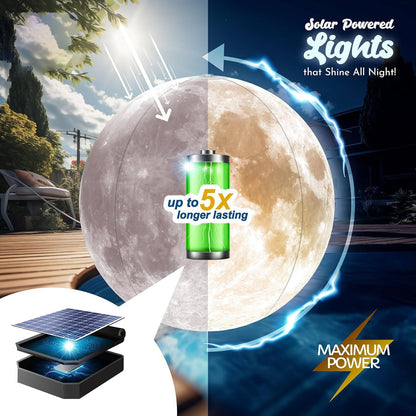 Lunar Glow Floating Solar Pool Orbs – 14" Inflatable Lights