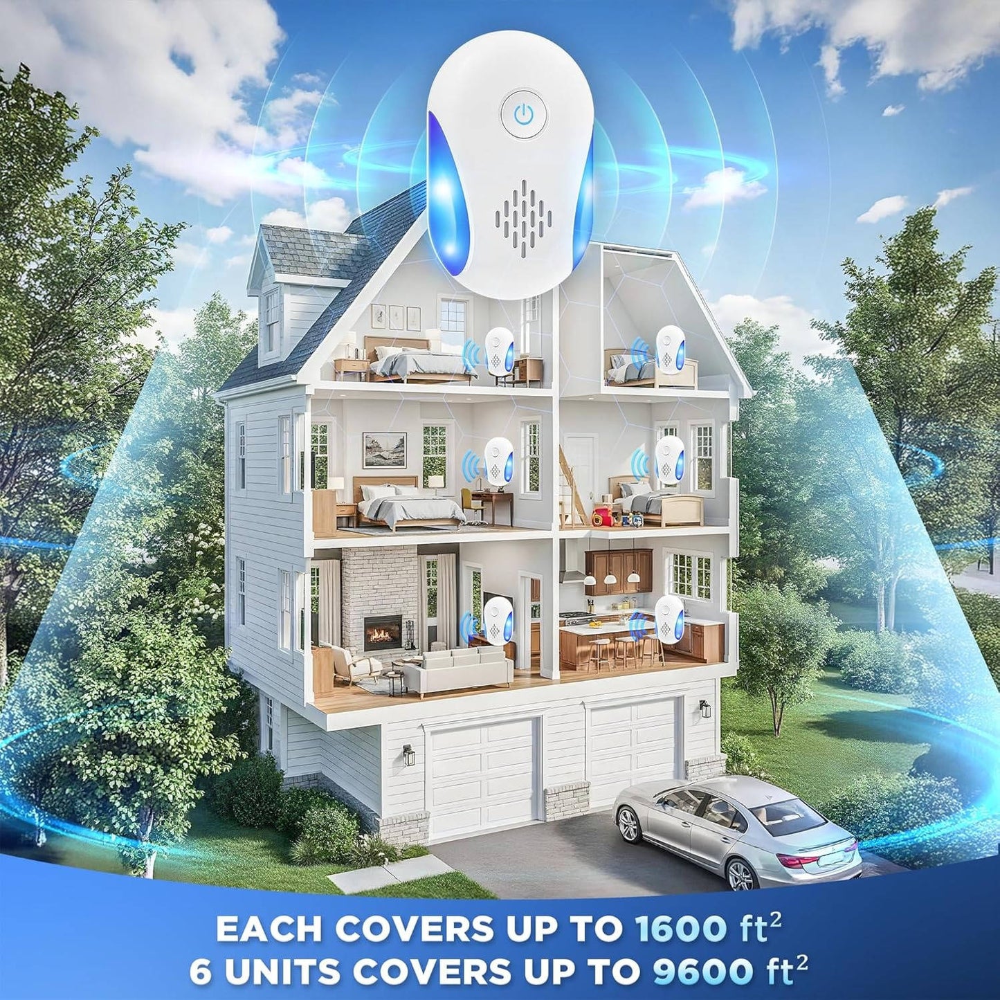 6-Pack Indoor Ultra-Sonic Pest Defense System