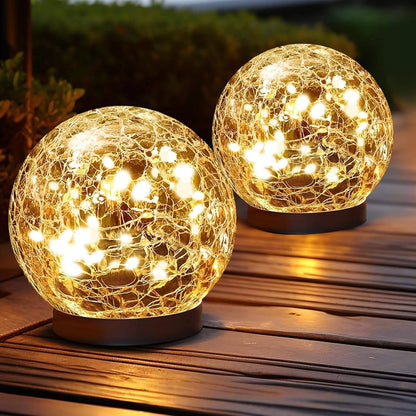 Twilight Radiance Solar Orbs for Outdoor Ambiance - 2 Pack