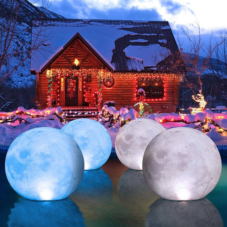 Lunar Glow Floating Solar Pool Orbs – 14" Inflatable Lights