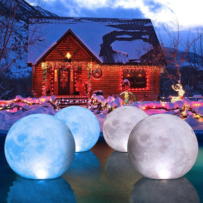 Lunar Glow Floating Solar Pool Orbs – 14" Inflatable Lights