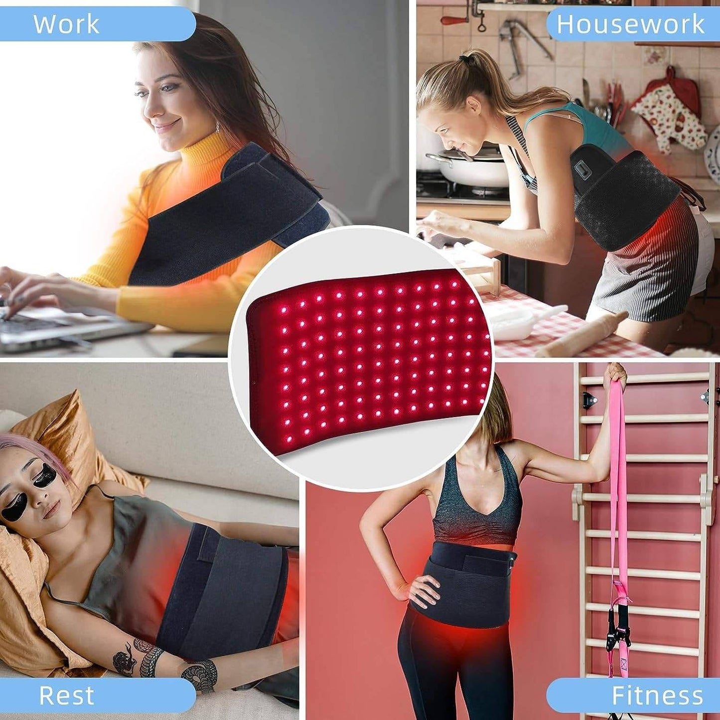 Adjustable Infrared Heat Therapy Belt for Pain Relief