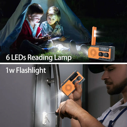 Solar Hand Crank Emergency Radio with 5000mAh Power Bank and Weather Band