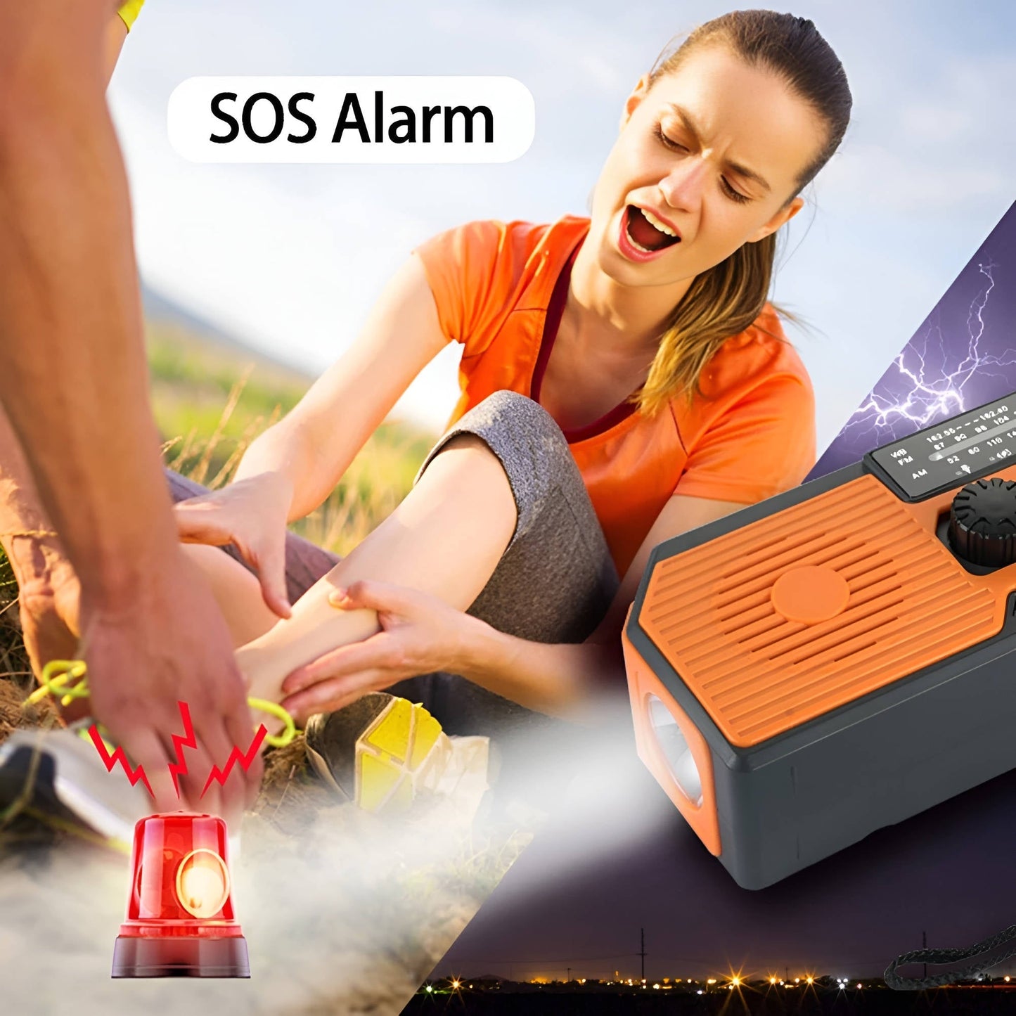 Solar Hand Crank Emergency Radio with 5000mAh Power Bank and Weather Band